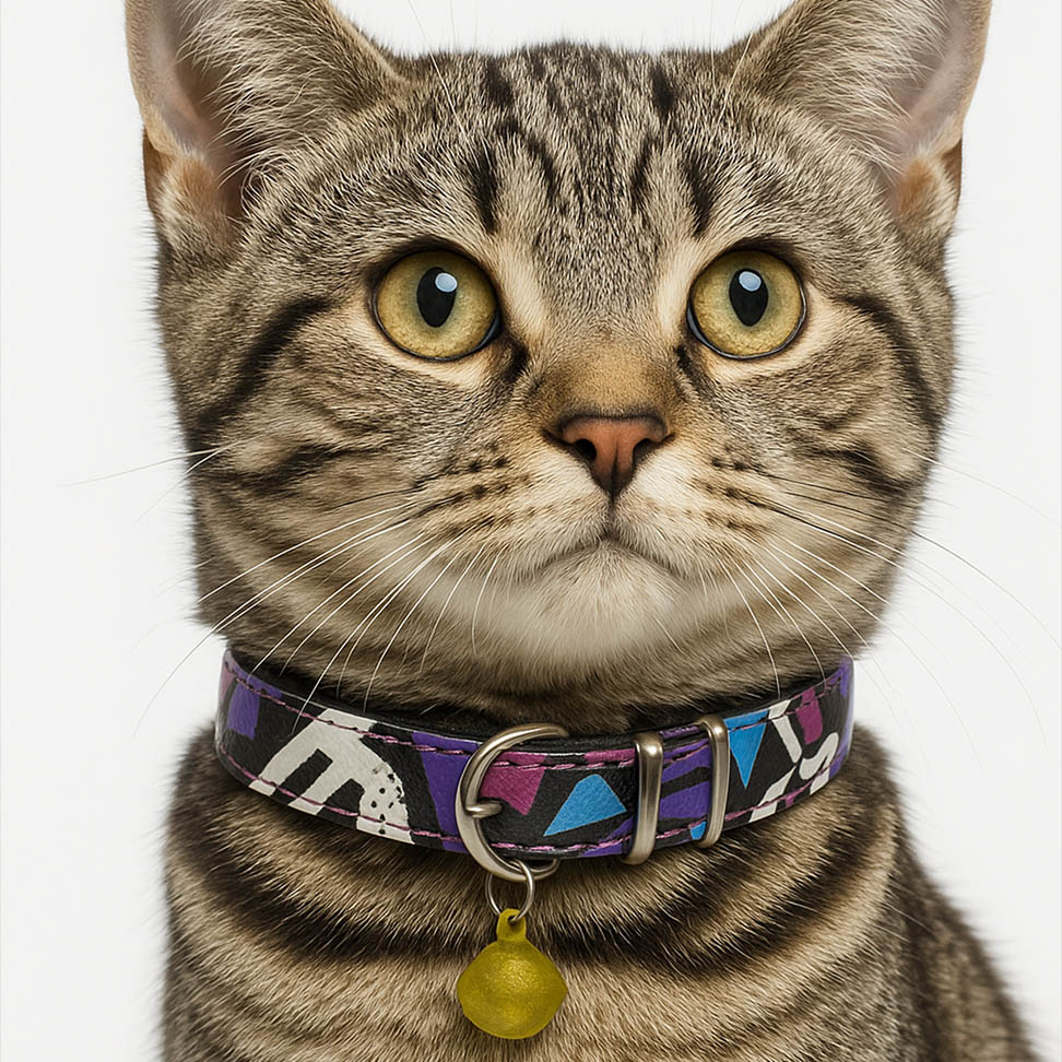 Ayarlanabilir Zilli Geometrik Şekilli Kedi Tasması